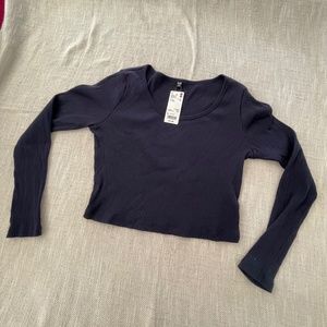 Uniqlo Navy Crop Top